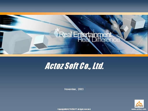 Click here for the next slide - Actoz Soft - Games At Your Finger Tips